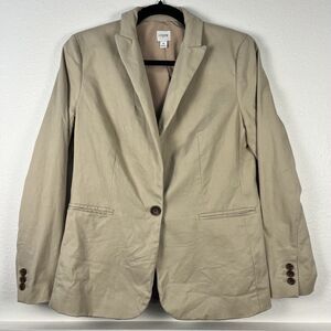 J.Crew Girlfriend Chino Single Button Blazer in Tan Size 6 BW283